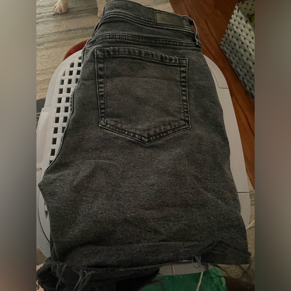 Hollister black distressed jean shorts